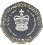 2003 SILVER PROOF 50P CORONATION JUBILEE