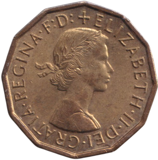 1962 THREEPENCE ( BU )