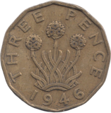1946 BRASS THREEPENCE ( GF )