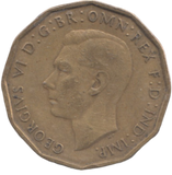 1946 BRASS THREEPENCE ( GF )