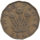 1946 BRASS THREEPENCE ( GF )
