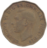 1949 BRASS THREEPENCE ( FINE )