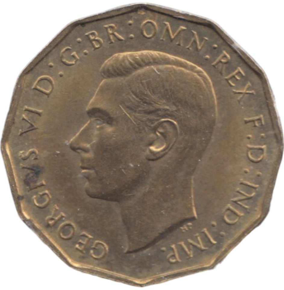 1937 BRASS THREEPENCE ( UNC )