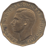 1937 BRASS THREEPENCE ( UNC )