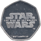 2019 STAR WARS SILVER PLATED 50 P SHAPE TOKEN REY