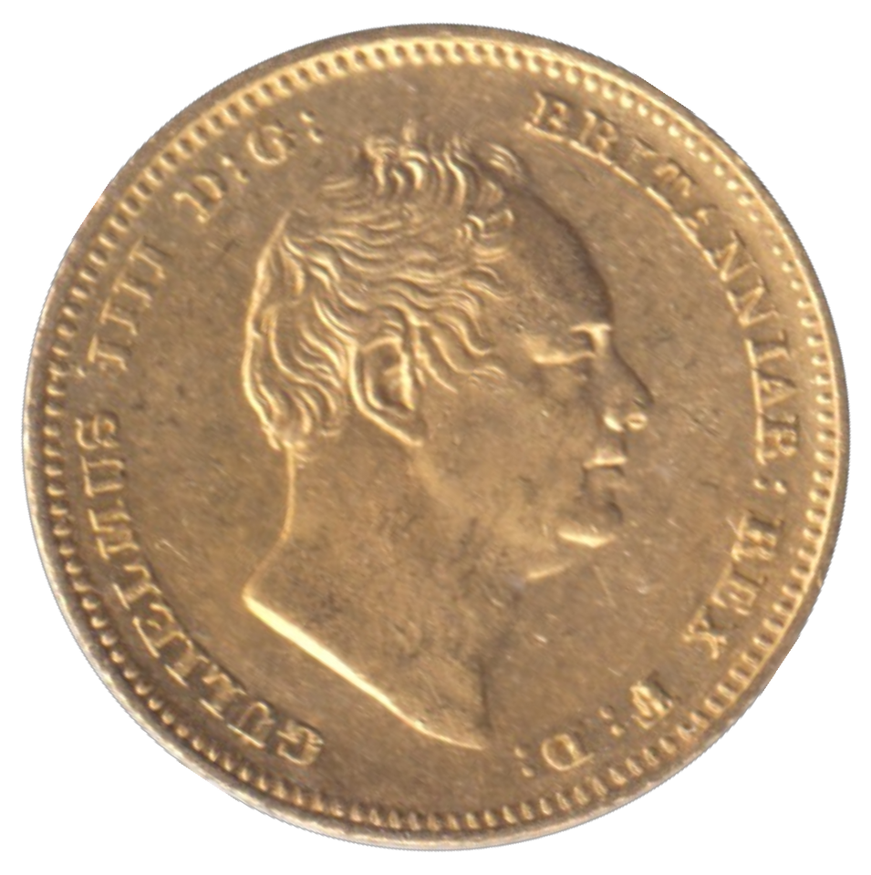 1837 GOLD HALF SOVEREIGN ( AUNC )