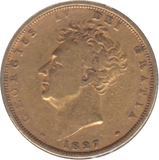 1827 GOLD SOVEREIGN ( GF )