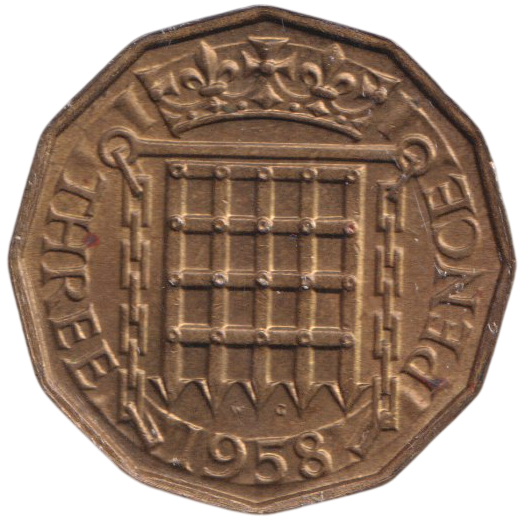 1958 THREEPENCE ( AUNC )