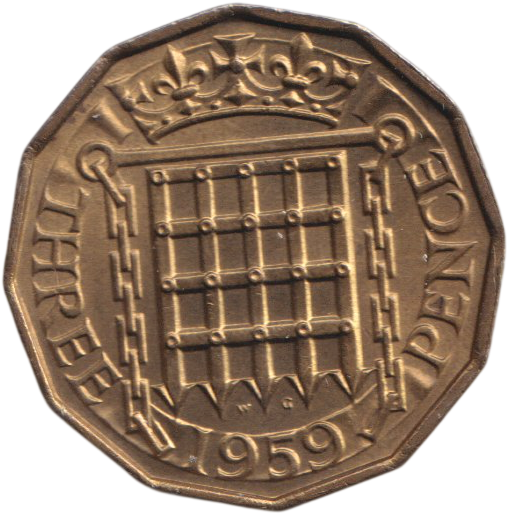1959 THREEPENCE ( AUNC )