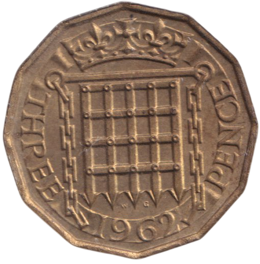 1962 THREEPENCE ( BU )