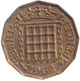 1962 THREEPENCE ( BU )
