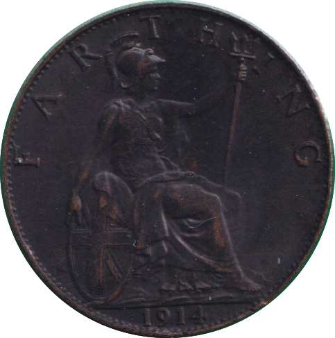 1914 FARTHING ( EF )