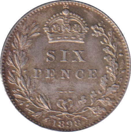 1898 SIXPENCE (VF)