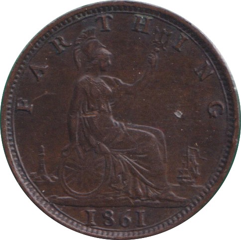 1861 FARTHING ( EF )