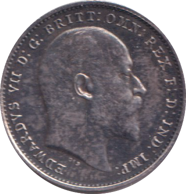 1908 MAUNDY THREE PENCE ( UNC )