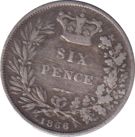 1860 SIXPENCE (GF) DIE 58