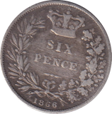 1860 SIXPENCE (GF) DIE 58