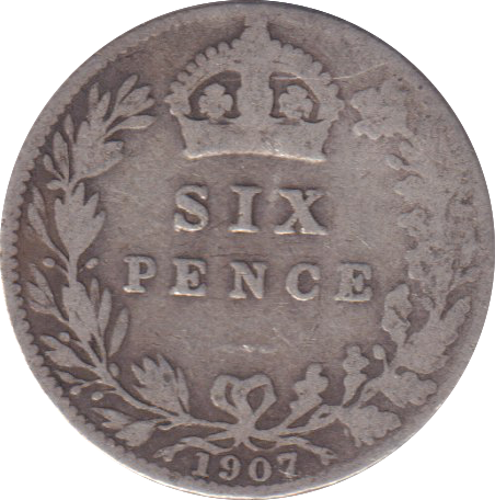 1907 SIXPENCE (FINE)
