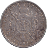 1869 SILVER 5 FRANCS FRANCE