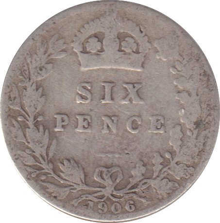 1906 SIXPENCE (FINE)