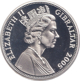 2005 SILVER PROOF FIVE POUNDS TROOPING THE COLOUR