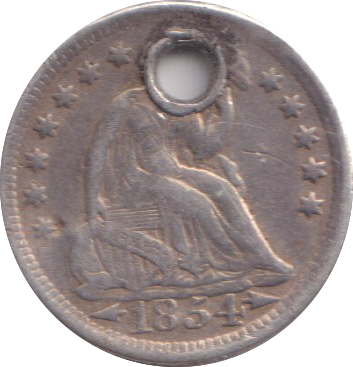 1854 HALF DIME USA