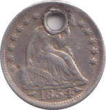 1854 HALF DIME USA