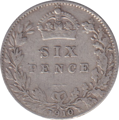 1910 SIXPENCE (FINE)