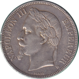 1867 SILVER 5 FRANCS FRANCE