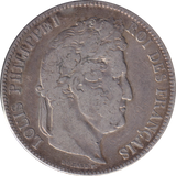 1843 SILVER 5 FRANCS FRANCE