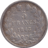 1843 SILVER 5 FRANCS FRANCE