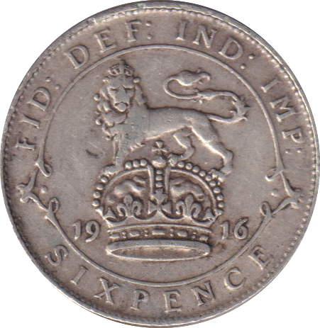 1916 SIXPENCE (FINE)