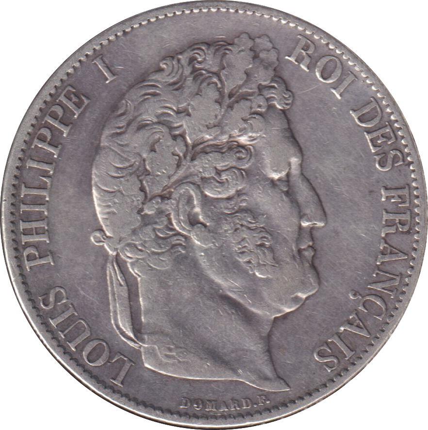 1847 SILVER 5 FRANCS FRANCE