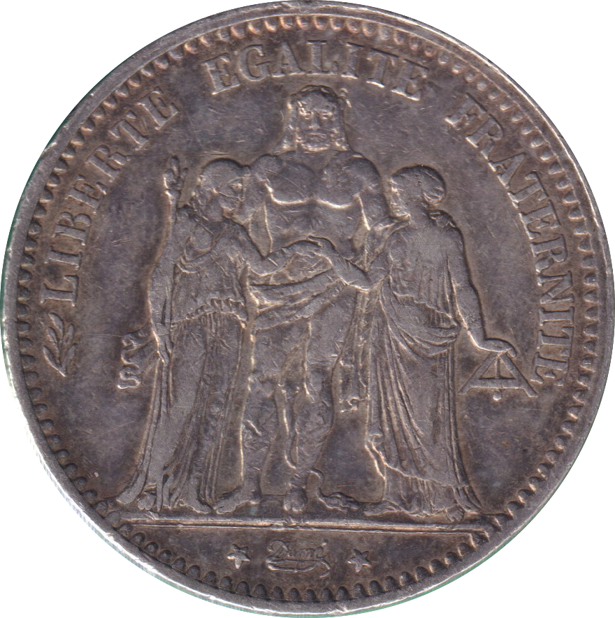 1875 SILVER 5 FRANCS FRANCE