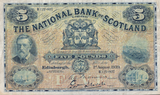 1939 FIVE POUNDS BANKNOTE NATIONAL BANK OF SCOTLAND REF SCOT-92 ( VF )