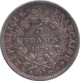 1875 SILVER 5 FRANCS FRANCE