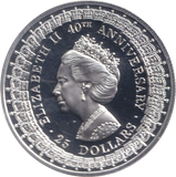 1992 SILVER PROOF TWENTY FIVE DOLLARS AUSTRALIA