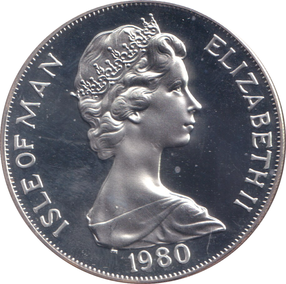 1980 SILVER PROOF ONE CROWN ISLE OF MAN