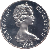 1980 SILVER PROOF ONE CROWN ISLE OF MAN