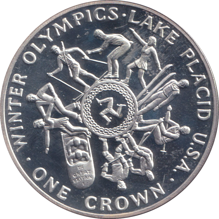 1980 SILVER PROOF ONE CROWN ISLE OF MAN