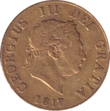 1817 GOLD HALF SOVEREIGN ( VF )