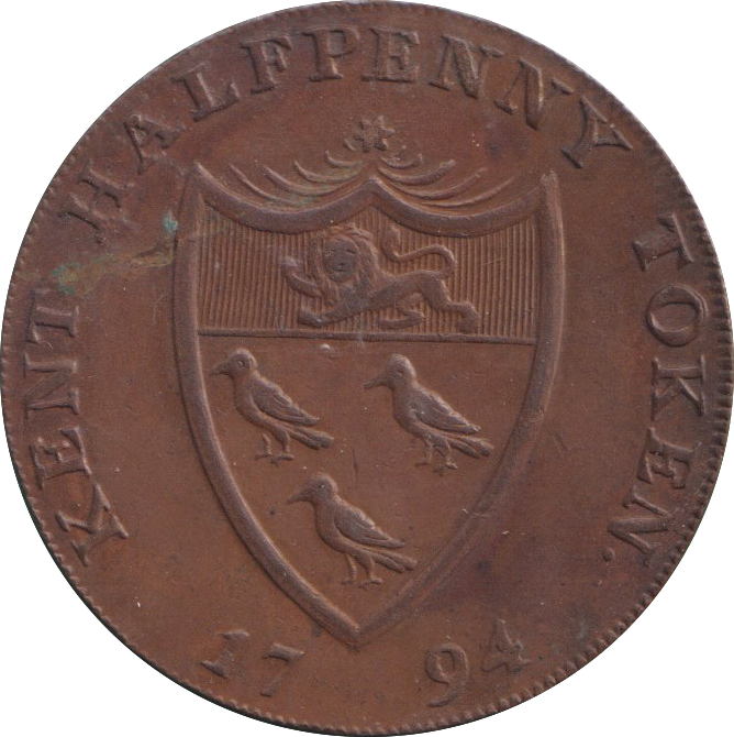 1794 HALFPENNY TOKEN KENT
