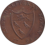1794 HALFPENNY TOKEN KENT