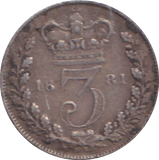 1881 THREEPENCE ( GF )