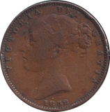 1852 FARTHING ( FINE )