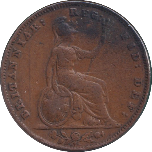 1852 FARTHING ( FINE )