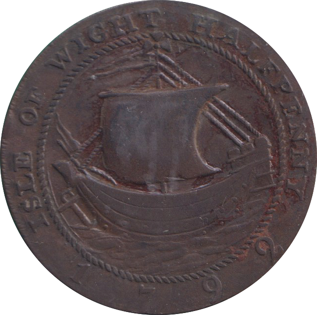 1792 HALFPENNY TOKEN ISLE OF WIGHT ROBERT WILLIAMS