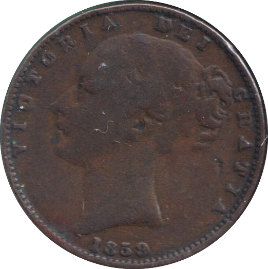 1859 FARTHING ( FINE )