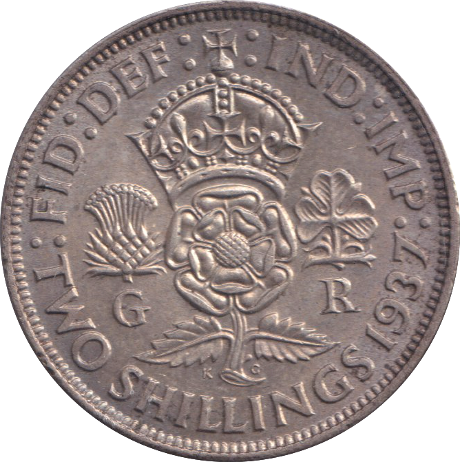1937 TWO SHILLING ( AUNC )