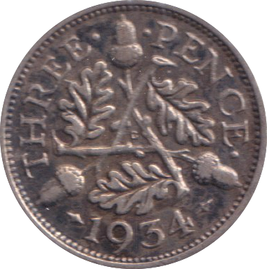 1934 THREEPENCE ( VF )